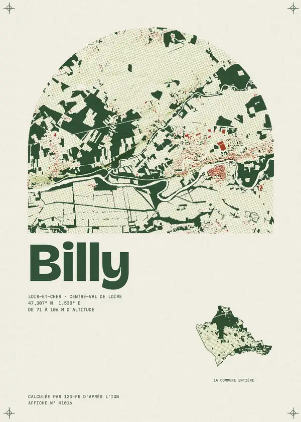 Affiche de Billy, calculée par 123-fr d'après l'IGN