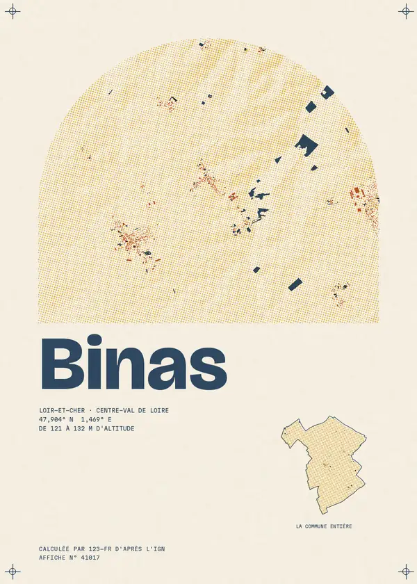 Affiche de Binas, calculée par 123-fr d'après l'IGN