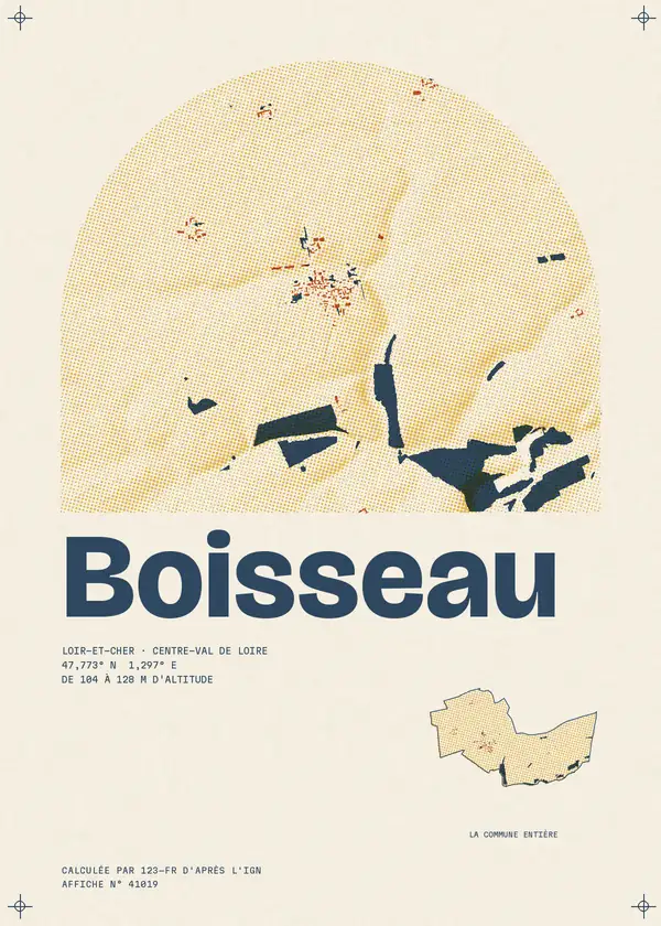 Affiche de Boisseau, calculée par 123-fr d'après l'IGN