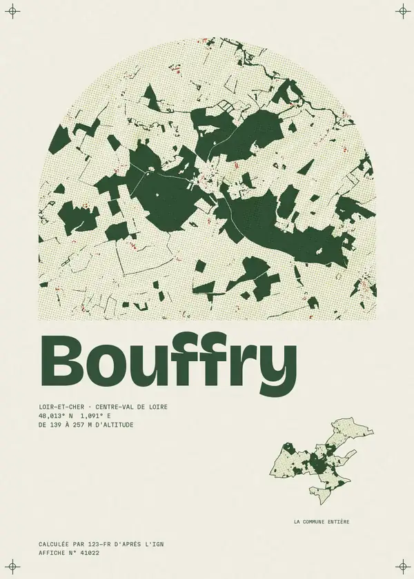 Affiche de Bouffry, calculée par 123-fr d'après l'IGN