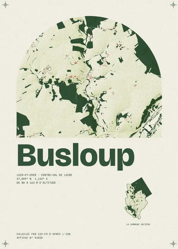 Affiche de Busloup, calculée par 123-fr d'après l'IGN