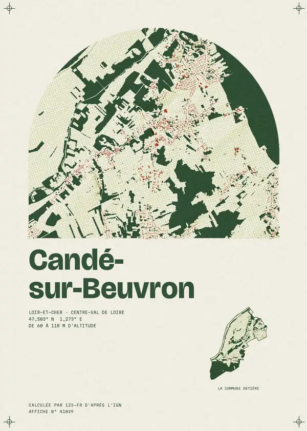 Affiche de Candé-sur-Beuvron, calculée par 123-fr d'après l'IGN