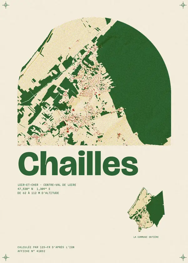 Affiche de Chailles, calculée par 123-fr d'après l'IGN