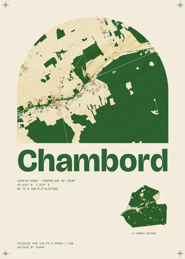 Affiche de Chambord, calculée par 123-fr d'après l'IGN