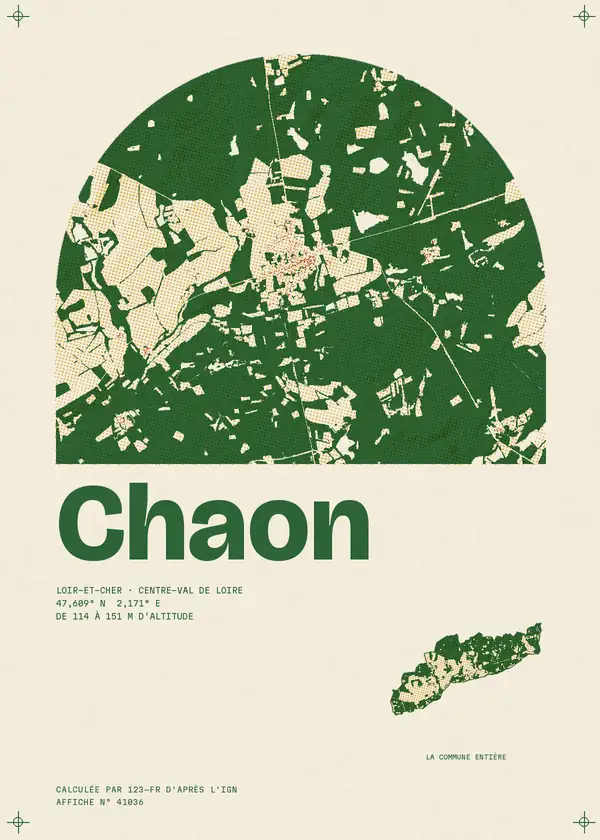 Affiche de Chaon, calculée par 123-fr d'après l'IGN