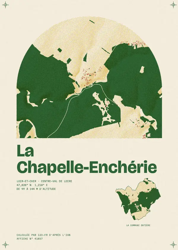 Affiche de La Chapelle-Enchérie, calculée par 123-fr d'après l'IGN