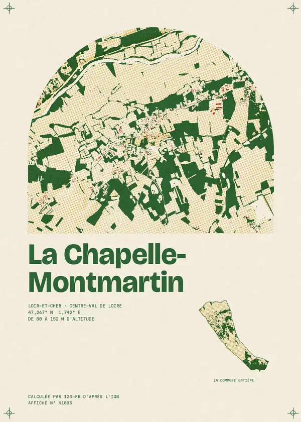 Affiche de La Chapelle-Montmartin, calculée par 123-fr d'après l'IGN