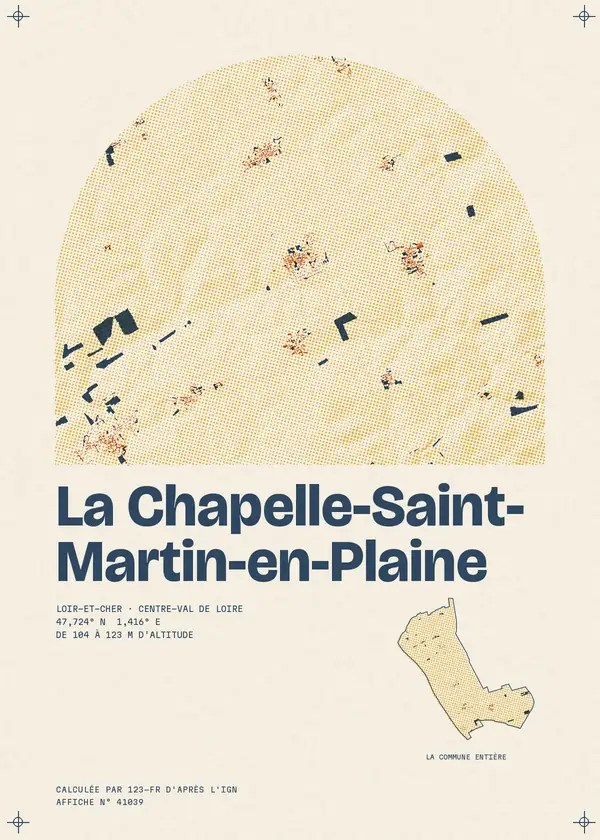 Affiche de La Chapelle-Saint-Martin-en-Plaine, calculée par 123-fr d'après l'IGN