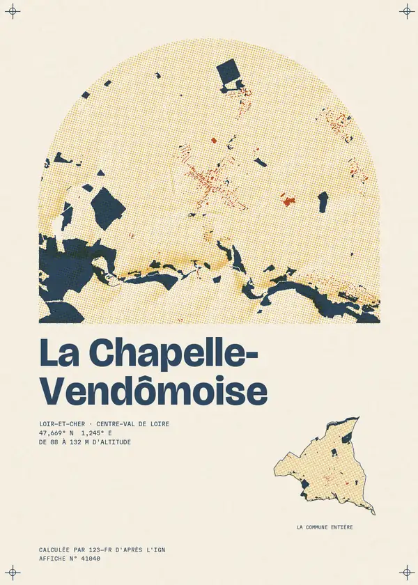 Affiche de La Chapelle-Vendômoise, calculée par 123-fr d'après l'IGN