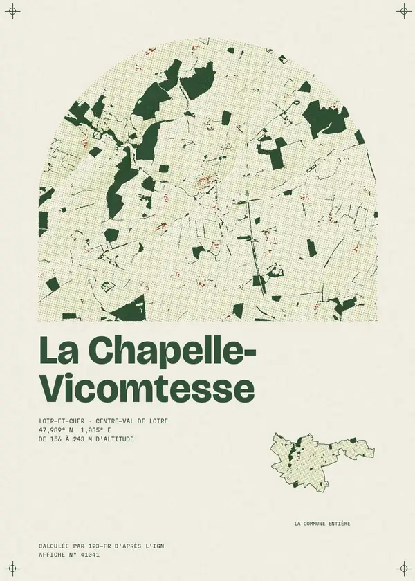 Affiche de La Chapelle-Vicomtesse, calculée par 123-fr d'après l'IGN