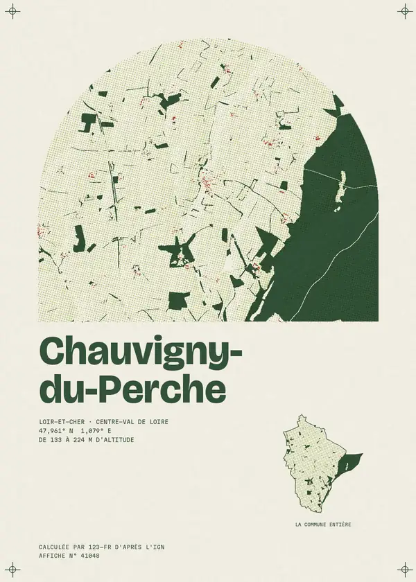 Affiche de Chauvigny-du-Perche, calculée par 123-fr d'après l'IGN