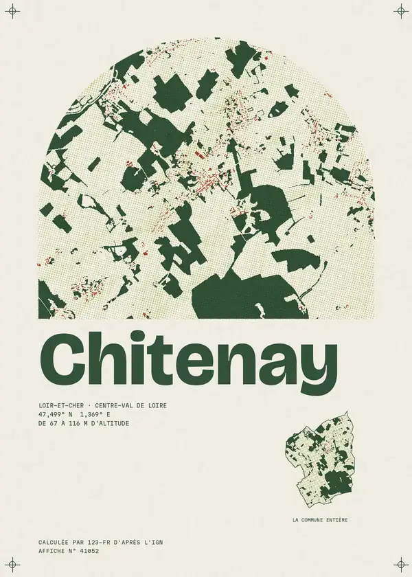 Affiche de Chitenay, calculée par 123-fr d'après l'IGN