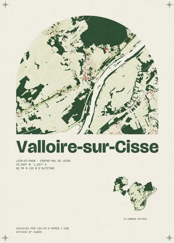 Affiche de Valloire-sur-Cisse, calculée par 123-fr d'après l'IGN