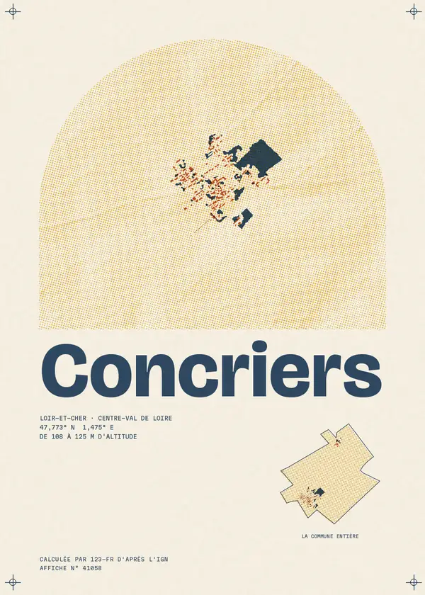 Affiche de Concriers, calculée par 123-fr d'après l'IGN