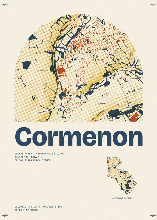 Affiche de Cormenon, calculée par 123-fr d'après l'IGN