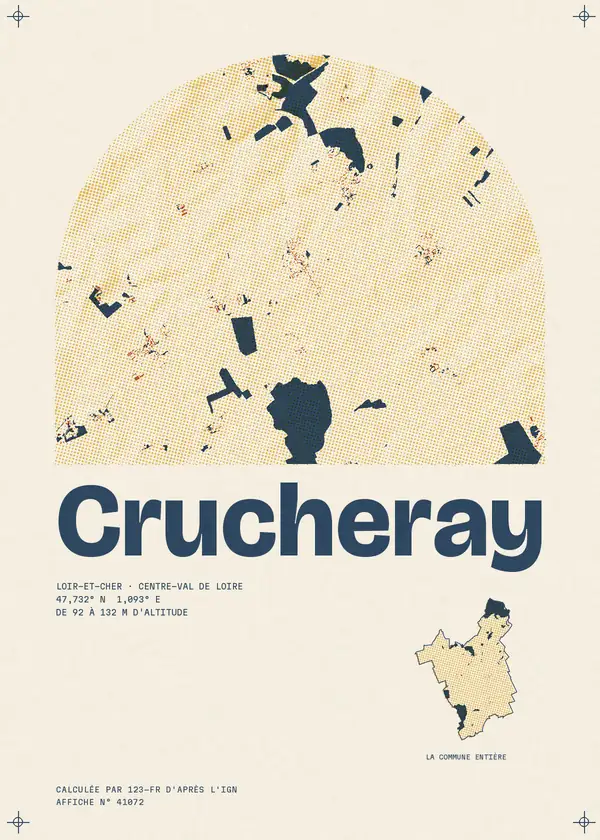 Affiche de Crucheray, calculée par 123-fr d'après l'IGN