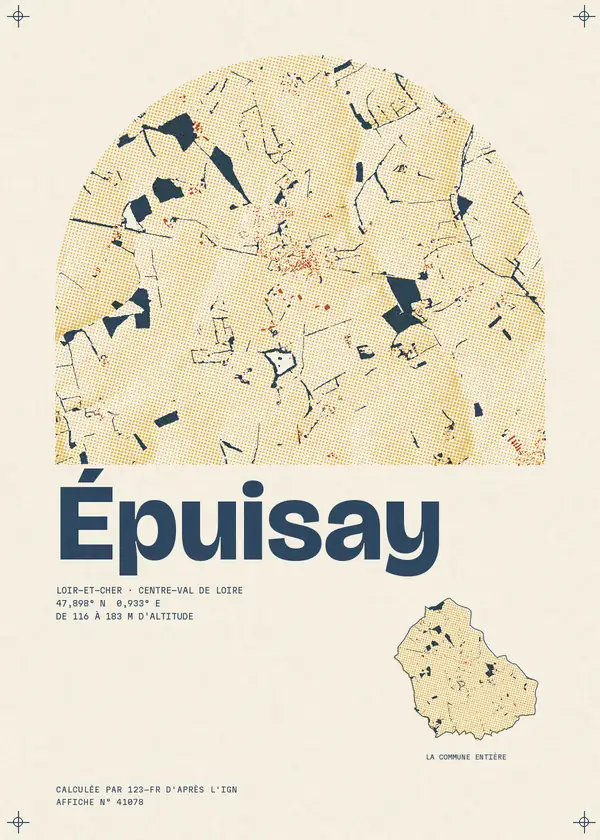 Affiche de Épuisay, calculée par 123-fr d'après l'IGN