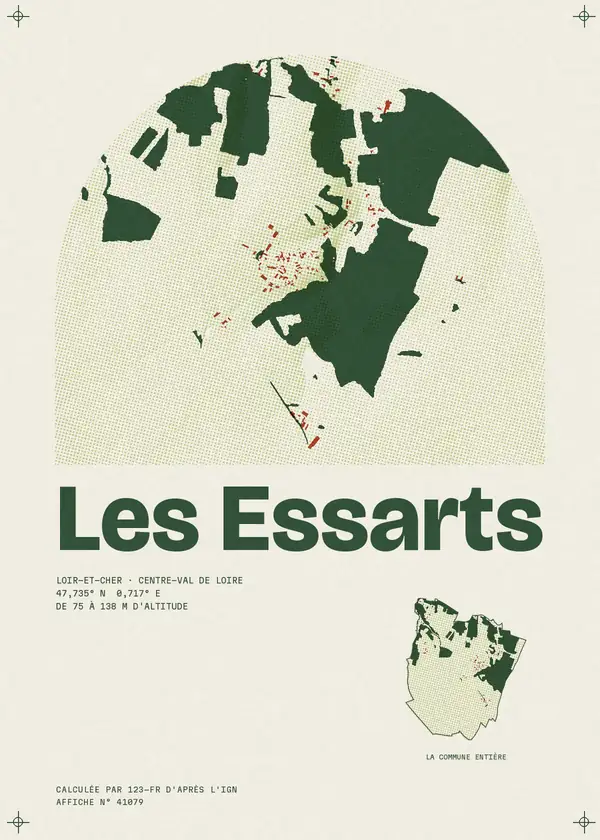 Affiche de Les Essarts, calculée par 123-fr d'après l'IGN