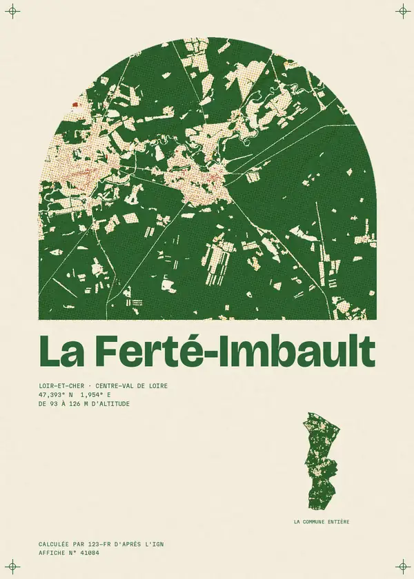 Affiche de La Ferté-Imbault, calculée par 123-fr d'après l'IGN