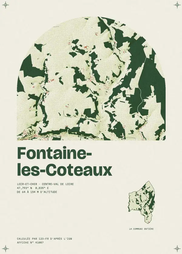 Affiche de Fontaine-les-Coteaux, calculée par 123-fr d'après l'IGN