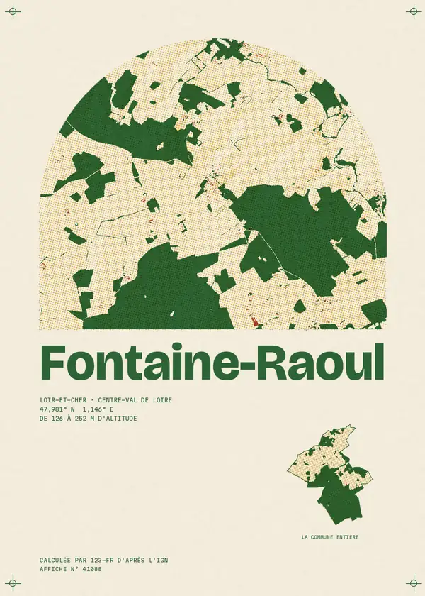 Affiche de Fontaine-Raoul, calculée par 123-fr d'après l'IGN
