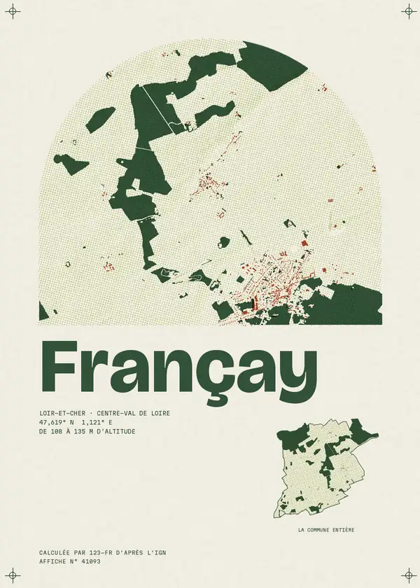 Affiche de Françay, calculée par 123-fr d'après l'IGN