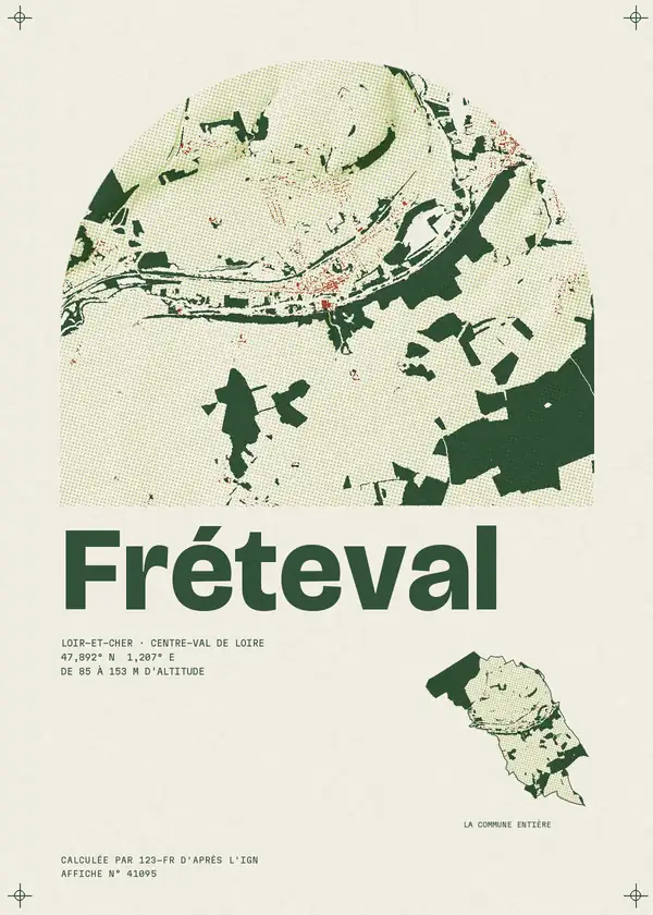 Affiche de Fréteval, calculée par 123-fr d'après l'IGN