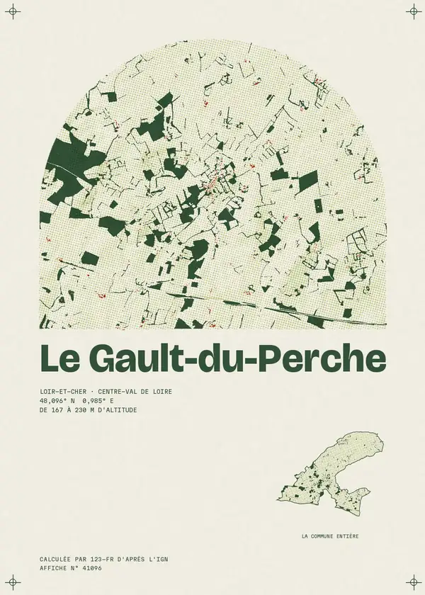 Affiche de Le Gault-du-Perche, calculée par 123-fr d'après l'IGN