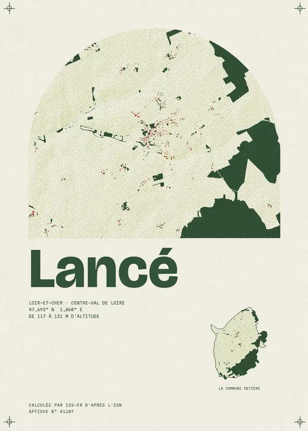 Affiche de Lancé, calculée par 123-fr d'après l'IGN