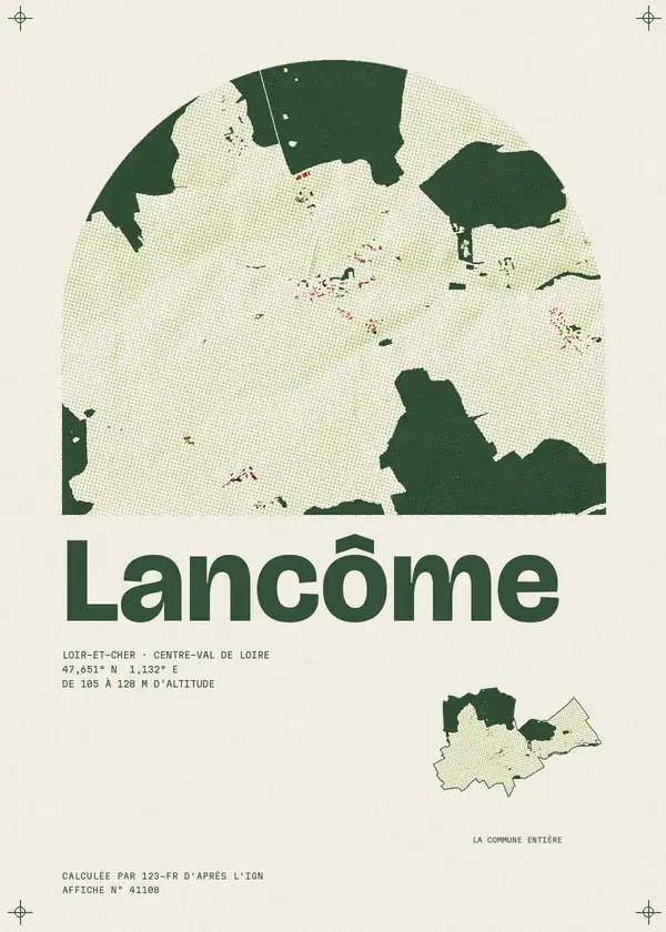 Affiche de Lancôme, calculée par 123-fr d'après l'IGN