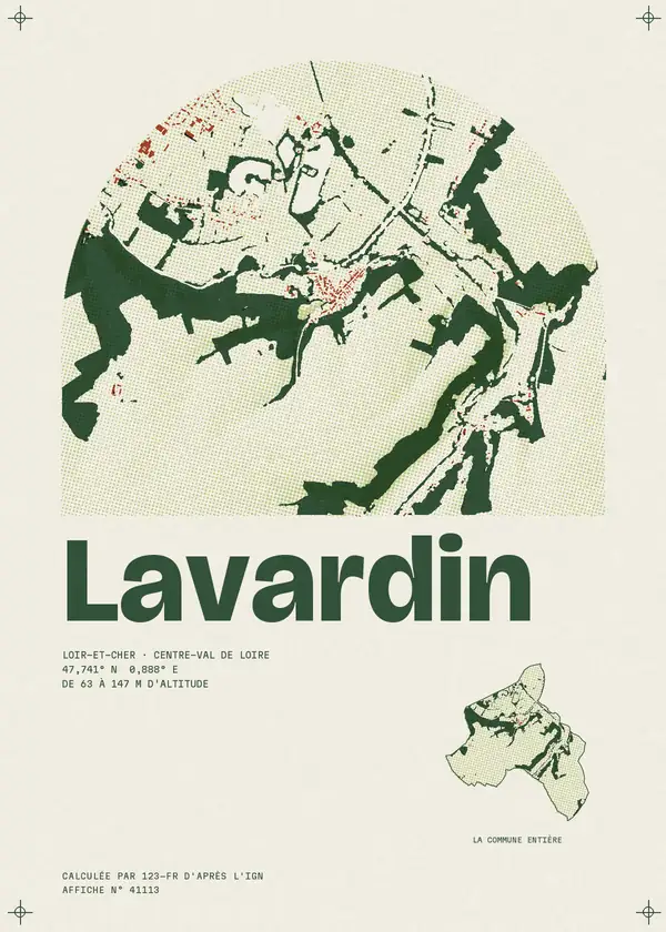 Affiche de Lavardin, calculée par 123-fr d'après l'IGN