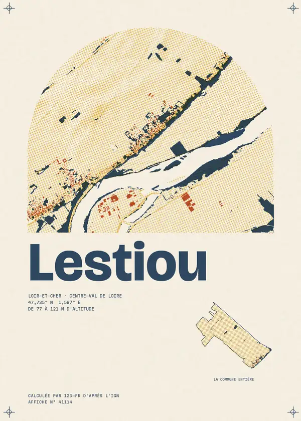 Affiche de Lestiou, calculée par 123-fr d'après l'IGN