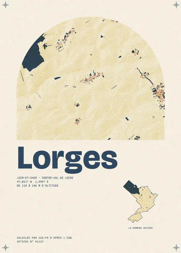 Affiche de Lorges, calculée par 123-fr d'après l'IGN