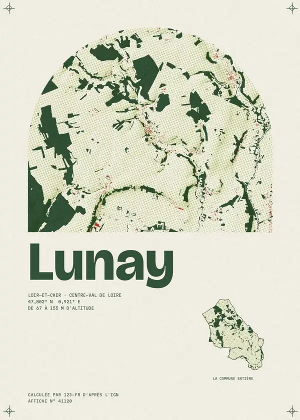 Affiche de Lunay, calculée par 123-fr d'après l'IGN