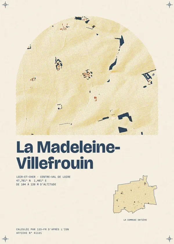 Affiche de La Madeleine-Villefrouin, calculée par 123-fr d'après l'IGN