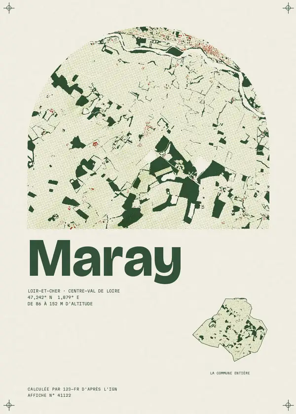 Affiche de Maray, calculée par 123-fr d'après l'IGN