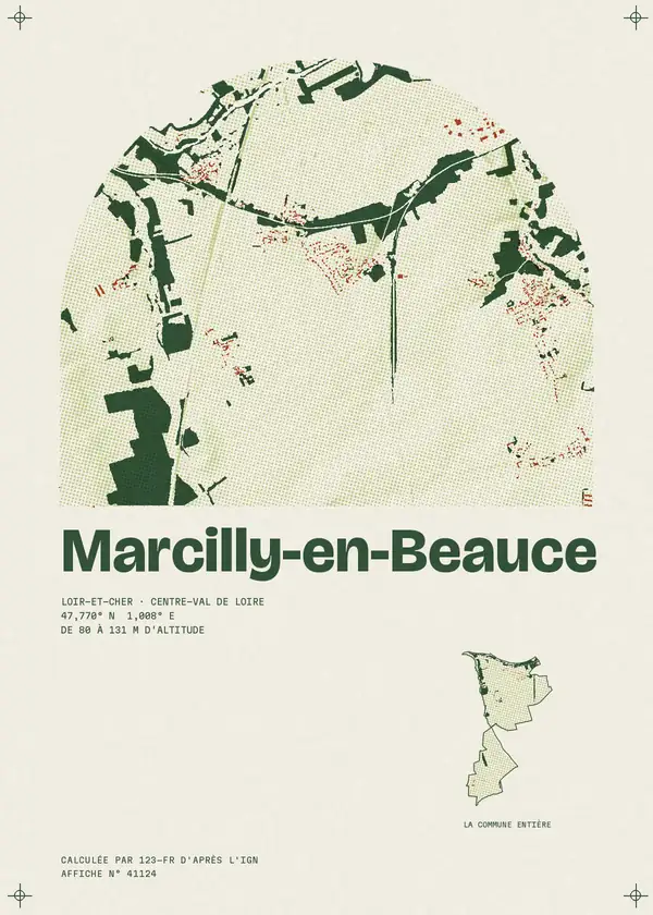 Affiche de Marcilly-en-Beauce, calculée par 123-fr d'après l'IGN