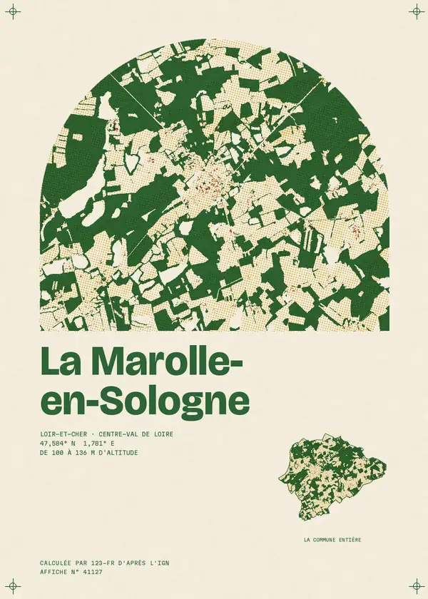 Affiche de La Marolle-en-Sologne, calculée par 123-fr d'après l'IGN