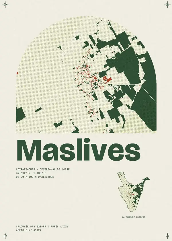 Affiche de Maslives, calculée par 123-fr d'après l'IGN