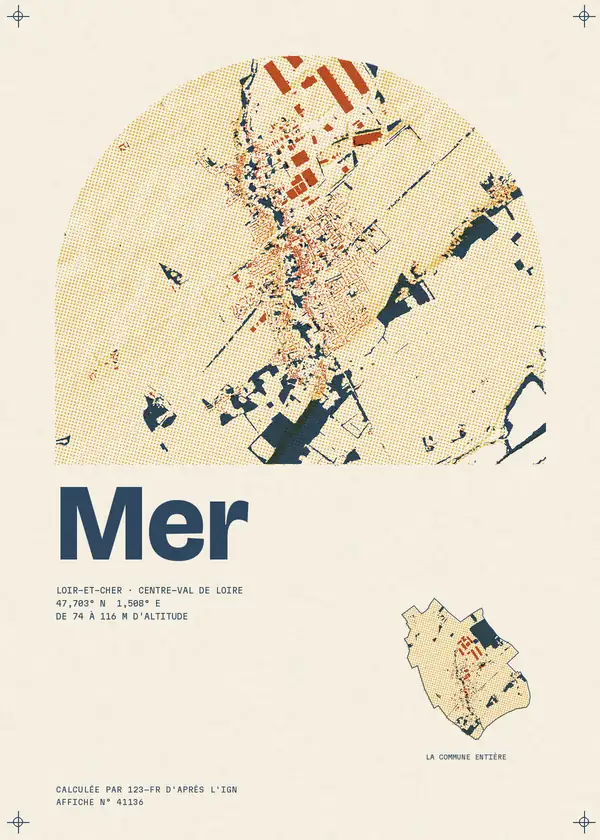 Affiche de Mer, calculée par 123-fr d'après l'IGN