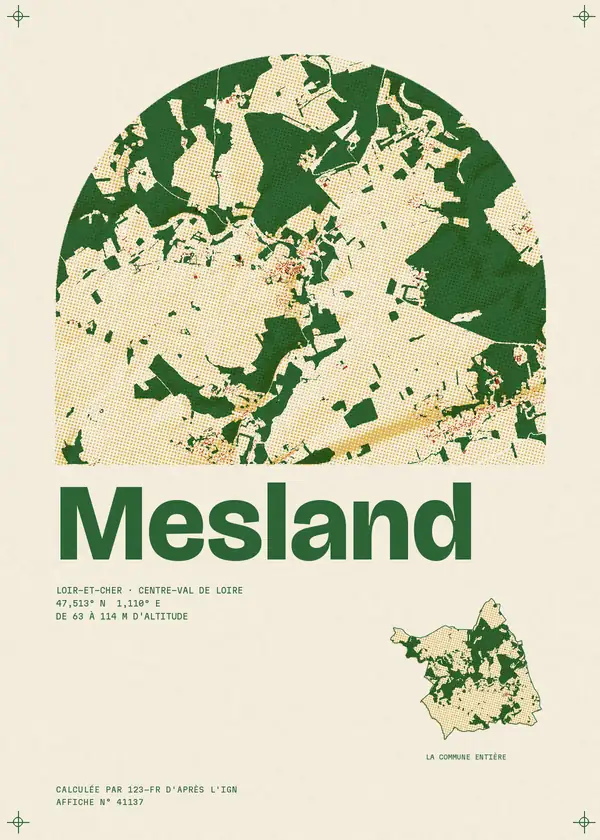 Affiche de Mesland, calculée par 123-fr d'après l'IGN