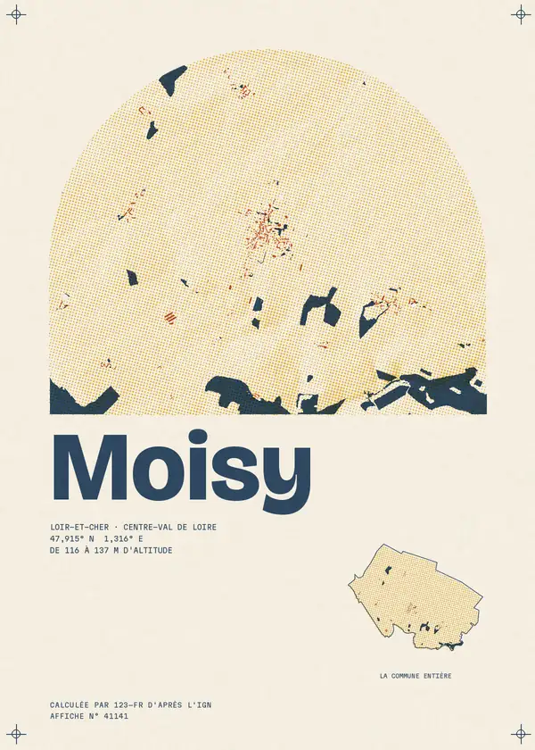 Affiche de Moisy, calculée par 123-fr d'après l'IGN