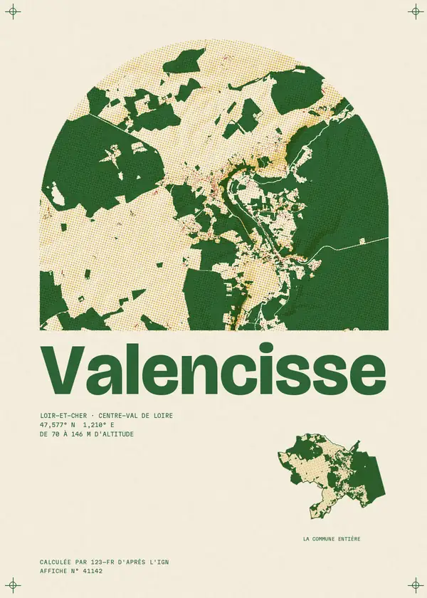 Affiche de Valencisse, calculée par 123-fr d'après l'IGN