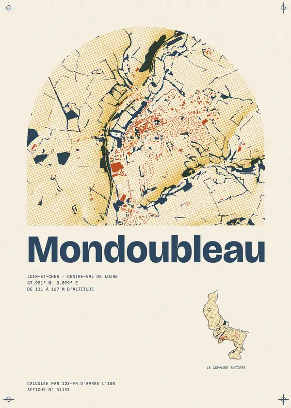 Affiche de Mondoubleau, calculée par 123-fr d'après l'IGN