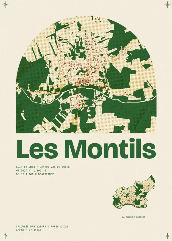 Affiche de Les Montils, calculée par 123-fr d'après l'IGN