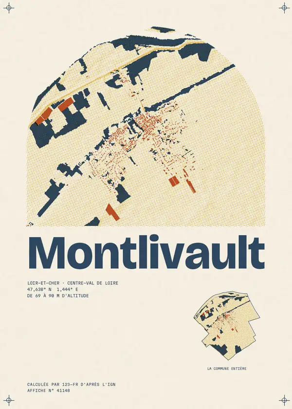 Affiche de Montlivault, calculée par 123-fr d'après l'IGN
