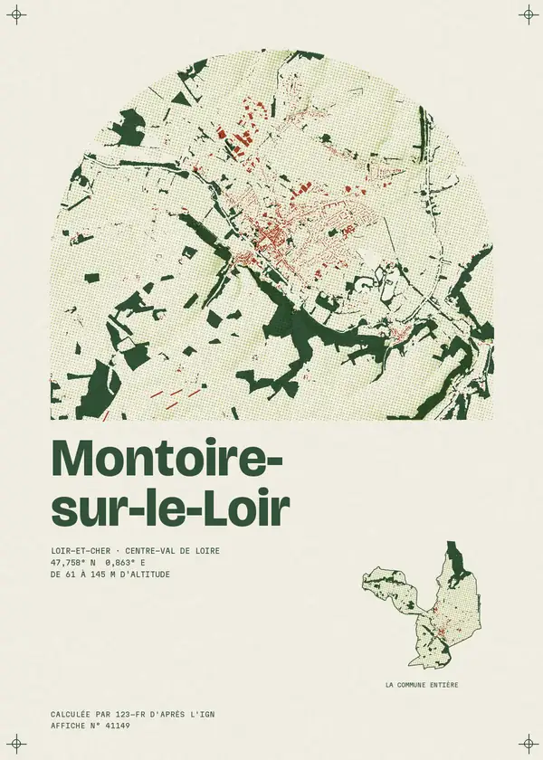 Affiche de Montoire-sur-le-Loir, calculée par 123-fr d'après l'IGN