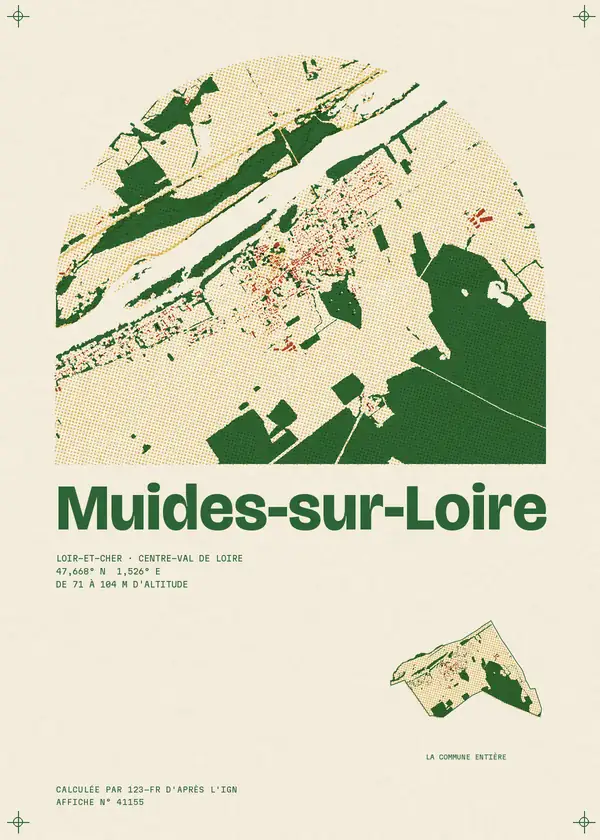 Affiche de Muides-sur-Loire, calculée par 123-fr d'après l'IGN