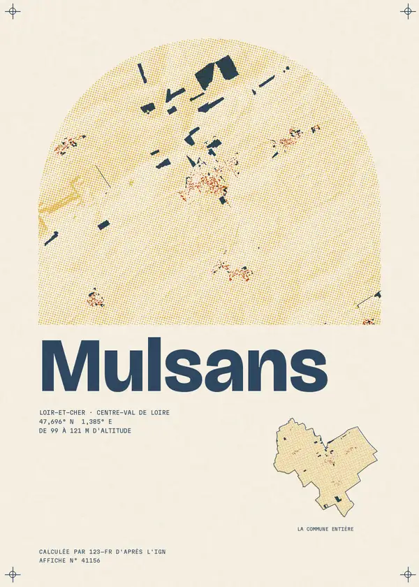 Affiche de Mulsans, calculée par 123-fr d'après l'IGN