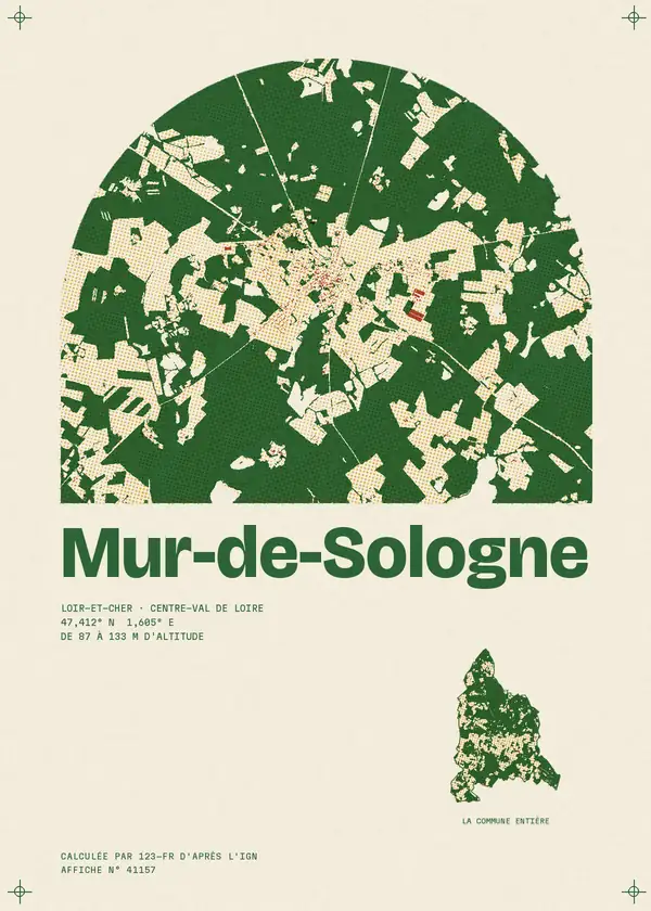Affiche de Mur-de-Sologne, calculée par 123-fr d'après l'IGN
